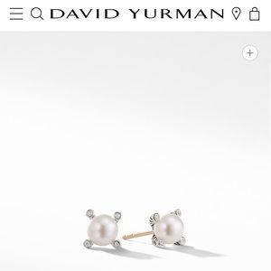 David Yurman Pearl Earrings with Diamonds